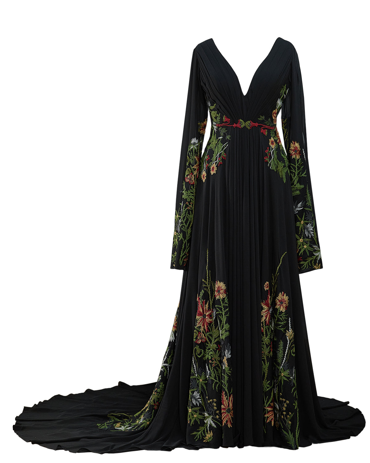 Sspbridal Women Boho Floral Wedding Dress Long Sleeve